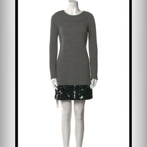 Vera Wang wool and sequin mini dress